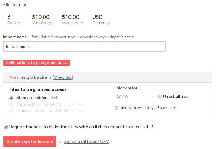 Editing backer groups
